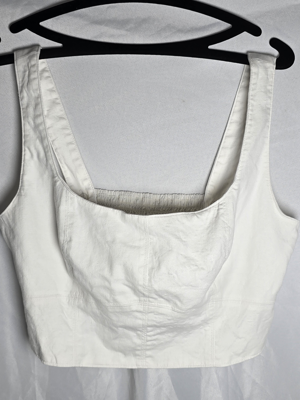 Banana Republic White Square-Neck Seamed Crop Tank Afjustable Strap, Sz 14